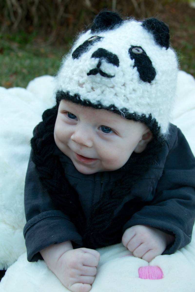 Handgemachte Panda Mütze Baby Kleinkind Häkelmütze von GrammiesDrawers