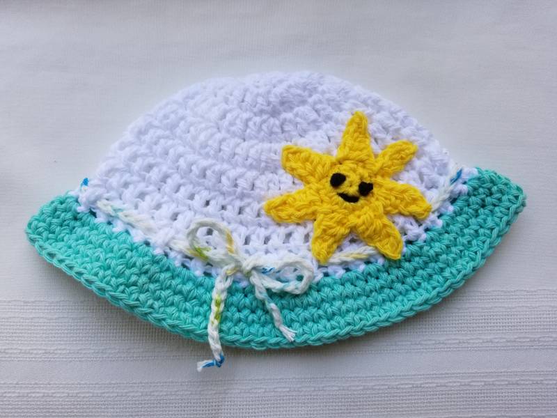 Gehäkelte Babymütze Aus Baumwolle, Gehäkelte Sonnenhut, Baumwollsonnenhut, Sommerstrandhut, Baumwollkrempenhut, Babysonnenhut, Mädchen Gehäkelte Babymütze Aus Baumwolle, Gehäkelte Sonnenhut, Baumwollsonnenhut, Sommerstrandhut, Baumwollkrempenhut, Babysonnenhut, Mädchen von GrammysCustomCrochet