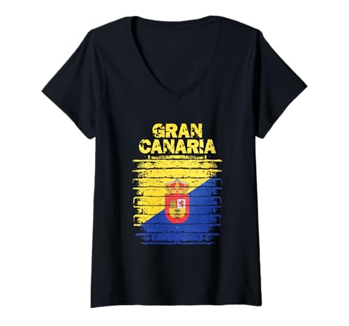 Damen Emblem von Gran Canaria T-Shirt mit V-Ausschnitt Damen Emblem von Gran Canaria T-Shirt mit V-Ausschnitt von Gran Canaria Design