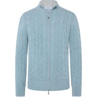 Gran Sasso Cardigan aus einem Schurwoll-Mix mit Zip und Zopfstrickmuster in 50 von Gran Sasso
