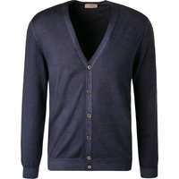 Gran Sasso Herren Cardigan blau Merinowolle unifarben von Gran Sasso