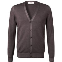 Gran Sasso Herren Cardigan braun Merinowolle unifarben von Gran Sasso