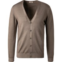 Gran Sasso Herren Cardigan braun Merinowolle unifarben von Gran Sasso