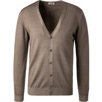 Gran Sasso Herren Cardigan braun Merinowolle unifarben von Gran Sasso