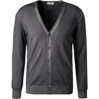 Gran Sasso Herren Cardigan grau Merinowolle unifarben von Gran Sasso