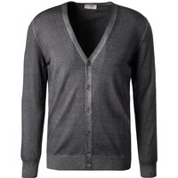 Gran Sasso Herren Cardigan grau Merinowolle unifarben von Gran Sasso