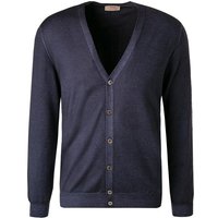 Gran Sasso Herren Cardigan blau Merinowolle unifarben von Gran Sasso