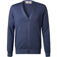 Gran Sasso Herren Cardigan blau Merinowolle unifarben von Gran Sasso