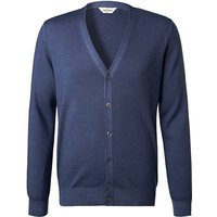 Gran Sasso Herren Cardigan blau Merinowolle unifarben von Gran Sasso