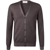 Gran Sasso Herren Cardigan braun Merinowolle unifarben von Gran Sasso