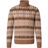 Gran Sasso Herren Rollkragenpullover beige Gemustert von Gran Sasso
