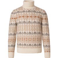 Gran Sasso Herren Rollkragenpullover beige Gemustert von Gran Sasso