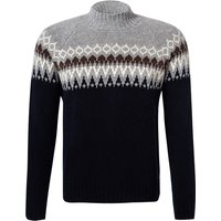 Gran Sasso Herren Stehkragenpullover blau Schurwolle Norweger von Gran Sasso