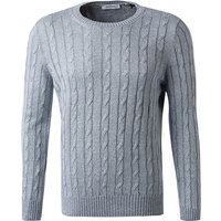 Gran Sasso Herren Pullover blau Baumwolle-Leinen unifarben von Gran Sasso