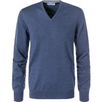 Gran Sasso Herren Pullover blau Schurwolle unifarben von Gran Sasso