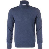 Gran Sasso Herren Rollkragenpullover blau Merinowolle unifarben von Gran Sasso