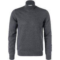 Gran Sasso Herren Rollkragenpullover Grau Merinowolle unifarben von Gran Sasso