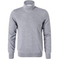 Gran Sasso Herren Rollkragenpullover grau Merinowolle unifarben von Gran Sasso