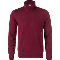 Gran Sasso Herren Rollkragenpullover rot Merinowolle unifarben von Gran Sasso