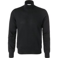 Gran Sasso Herren Rollkragenpullover Schwarz Merinowolle unifarben von Gran Sasso