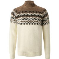 Gran Sasso Herren Stehkragenpullover braun Schurwolle Norweger von Gran Sasso