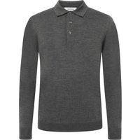 Gran Sasso Langarm Strick-Poloshirt aus extrafeiner Merinowolle in 46 von Gran Sasso