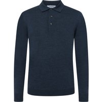 Gran Sasso Langarm Strick-Poloshirt aus extrafeiner Merinowolle in 48 von Gran Sasso