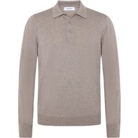 Gran Sasso Langarm Strick-Poloshirt aus extrafeiner Merinowolle in 56 von Gran Sasso