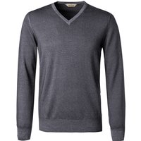 Gran Sasso Herren V-Pullover grau unifarben Gran Sasso Herren V-Pullover grau unifarben von Gran Sasso
