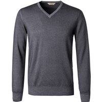 Gran Sasso Herren Pullover grau Merinowolle unifarben von Gran Sasso