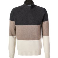 Gran Sasso Herren Stehkragenpullover beige Gestreift von Gran Sasso