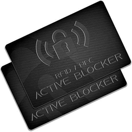 GranHin RFID Blocker Karte 2er Set Active Blocker - NFC Störsender - E-Field Technologie 2022 - Schutzkarte für Geldbörse, Kreditkarte, EC, Bankkarte, Ausweis - Schutzhüllen unnötig - 2 Stück von GranHin