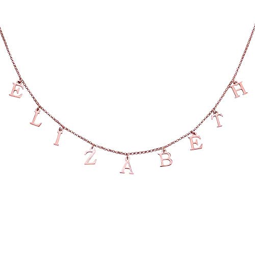 Grancey 26 Buchstaben Alphabet Namenskette A bis Z Personalisierte Name Choker Halskette mit Initialen 925 Sterling Silver/Rose Gold/Vergoldet von Grancey