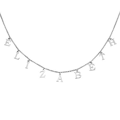 Grancey 26 Buchstaben Alphabet Namenskette A bis Z Personalisierte Name Choker Halskette mit Initialen 925 Sterling Silver/Rose Gold/Vergoldet von Grancey