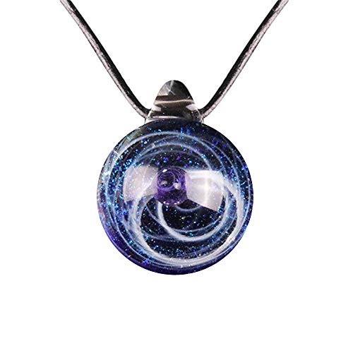 Grancey Universum Galaxie Anhänger Halskette 3D Nebel Planet Kugel Anhänger aus Lampwork Glas Halskette mit Kette Schöner Schmuck von Grancey