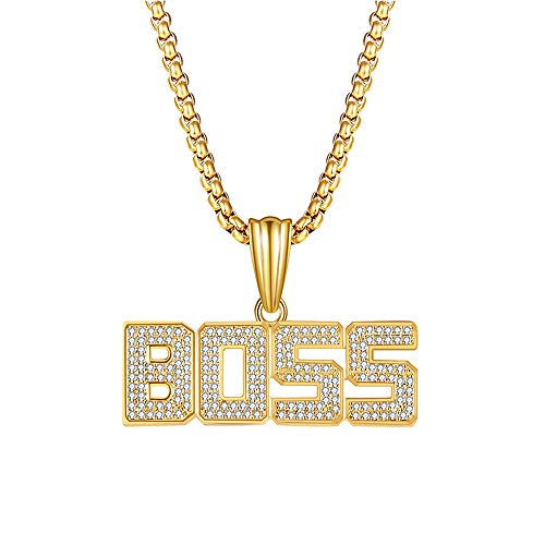 Iced Out Bling BOSS Bubble Anhänger Gold Seil Kette Hip Hop Statement Halskette mit Simulierten Diamanten Herren Damen von Grancey