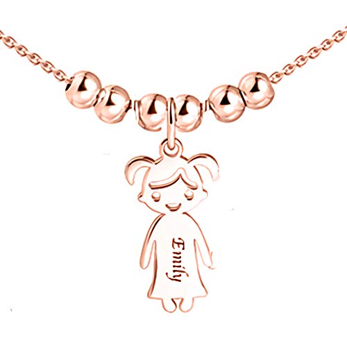 Personalisierte Namenskette für Mütter Gravur 1 bis 5 Kinder Namen—Mutter Name Halskette Boy und Girl Charms für Muttertag 925er Sterling Silber von Grancey