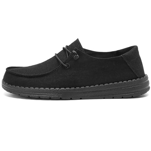 Grand Attack Lässige Damen-Schlupfschuhe, leichte Halbschuhe mit atmungsaktivem Leinen und weicher Sohle, für Spaziergänge, Fahren, Schwarz, 39.5 EU von Grand Attack