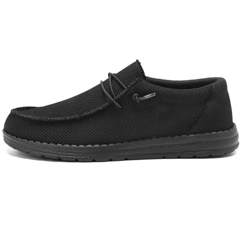 Grand Attack Lässige Herren-Schlupfschuhe, leichte Loafer mit atmungsaktivem Stretch-Mesh und weicher Sohle, für Spaziergänge, Fahren, Schwarz, 44.5 EU Grand Attack Lässige Herren-Schlupfschuhe, leichte Loafer mit atmungsaktivem Stretch-Mesh und weicher Sohle, für Spaziergänge, Fahren, Schwarz, 44.5 EU von Grand Attack
