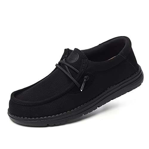 Grand Attack Wanderschuhe für Damen, Schlupfschuhe aus Leinen, Leinen, bequem, leicht, atmungsaktiv für die tägliche Freizeit, Wandern, Arbeiten, Einkaufen, Dating, Fahren, Reisen, Schwarz*, 40 EU von Grand Attack