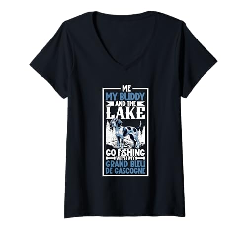 Damen Angeln und Grand Bleu de Gascogne T-Shirt mit V-Ausschnitt Damen Angeln und Grand Bleu de Gascogne T-Shirt mit V-Ausschnitt von Grand Bleu de Gascogne Designs