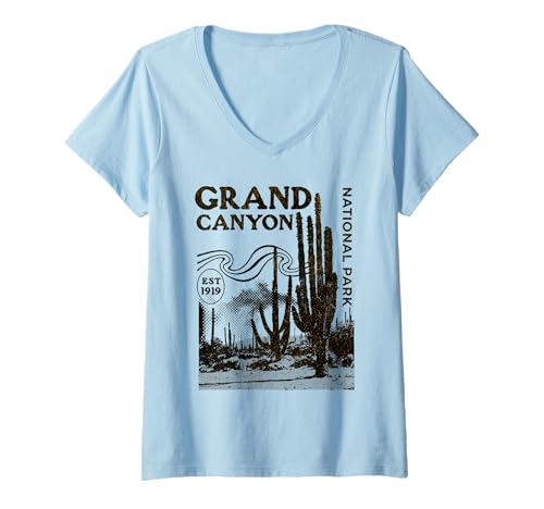 Damen Grand-Canyon-Nationalpark T-Shirt mit V-Ausschnitt Damen Grand-Canyon-Nationalpark T-Shirt mit V-Ausschnitt von Grand Canyon National Park Arizona USA Outdoor