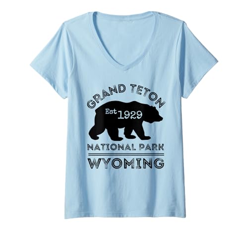 Damen Grand-Teton-Nationalpark T-Shirt mit V-Ausschnitt Damen Grand-Teton-Nationalpark T-Shirt mit V-Ausschnitt von Grand Teton National Park Wyoming USA Outdoor