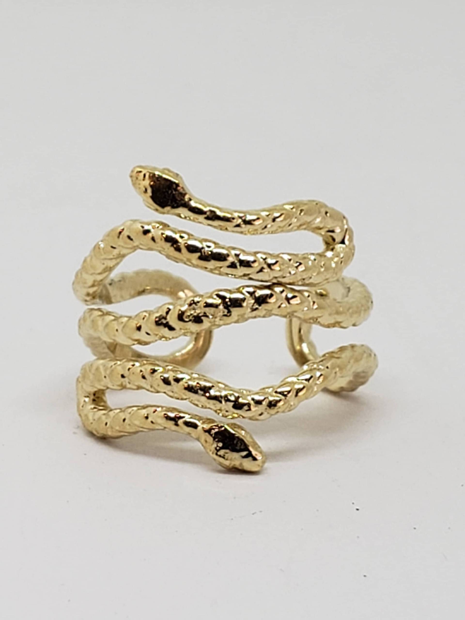 Solide 14K Gold Schlange Ring Solide 14K Gold Schlange Ring von GrandaddysJewelry