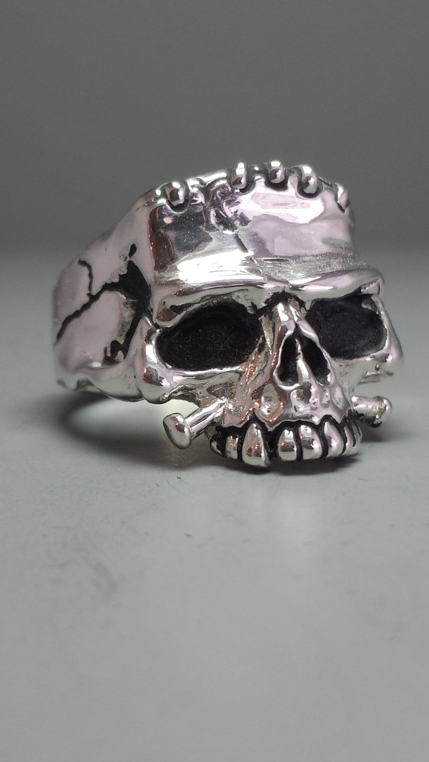 Solide Sterling Silber Handgemachte Herren Frankenstein Schädel Ring Made in The U.s.a Solide Sterling Silber Handgemachte Herren Frankenstein Schädel Ring Made in The U.s.a von GrandaddysJewelry