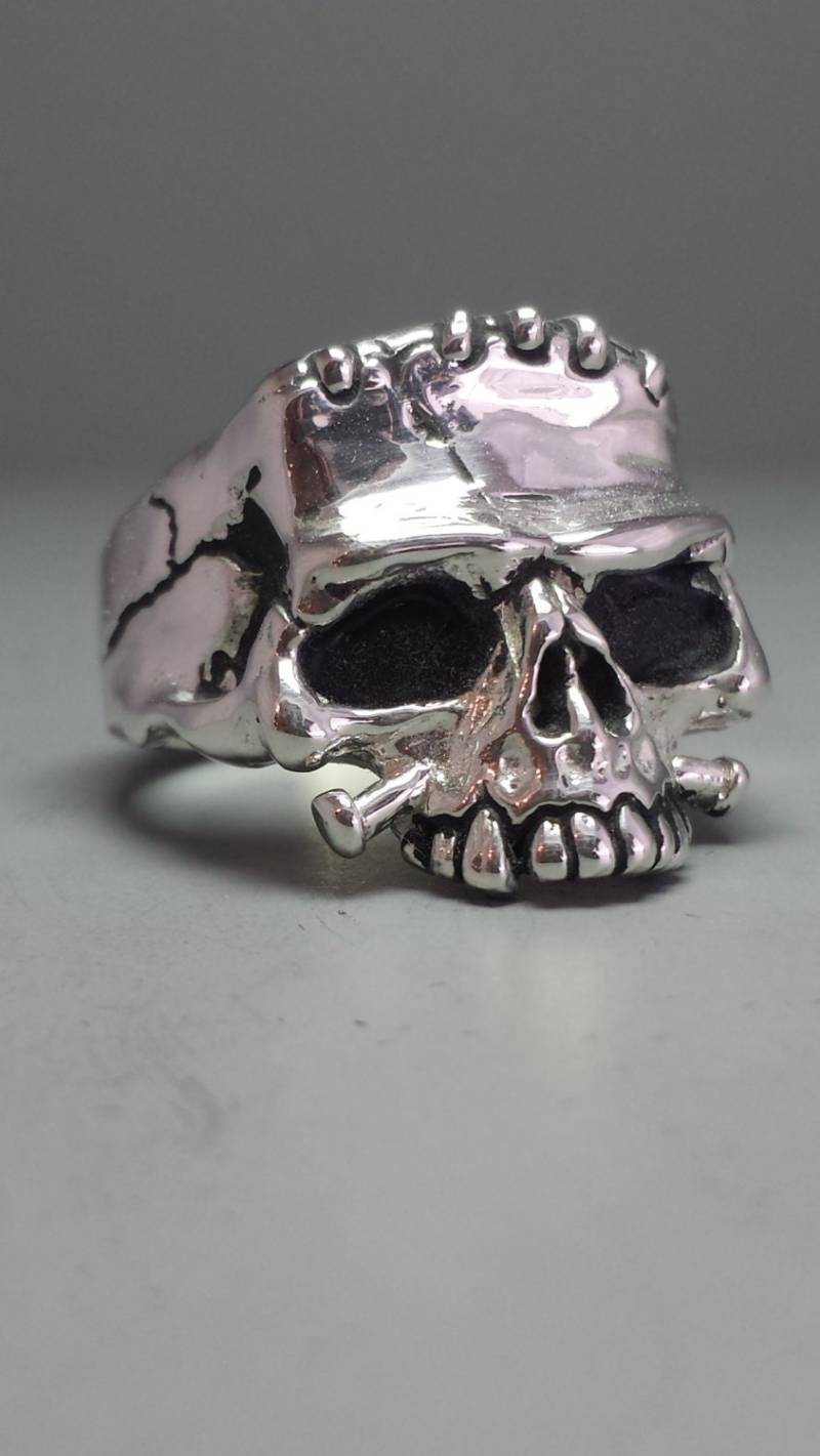 Solide Sterling Silber Handgemachte Herren Frankenstein Schädel Ring Made in The U.s.a Solide Sterling Silber Handgemachte Herren Frankenstein Schädel Ring Made in The U.s.a von GrandaddysJewelry