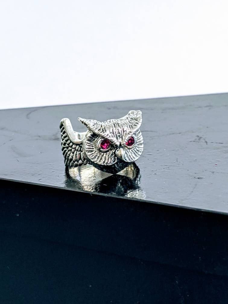 sterling Silber Eule Ring sterling Silber Eule Ring von GrandaddysJewelry