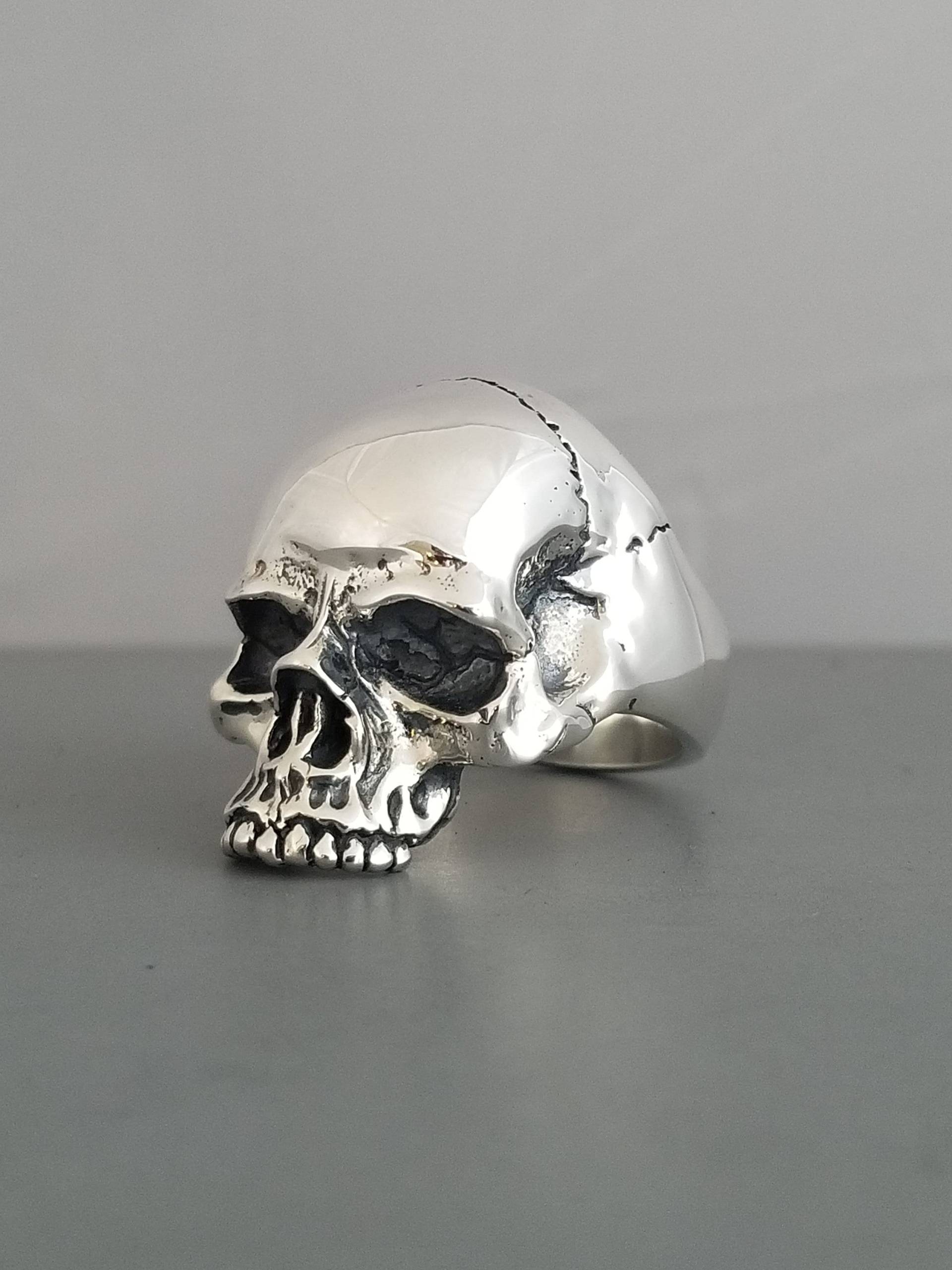 sterling Silber Großer Totenkopf Ring sterling Silber Großer Totenkopf Ring von GrandaddysJewelry