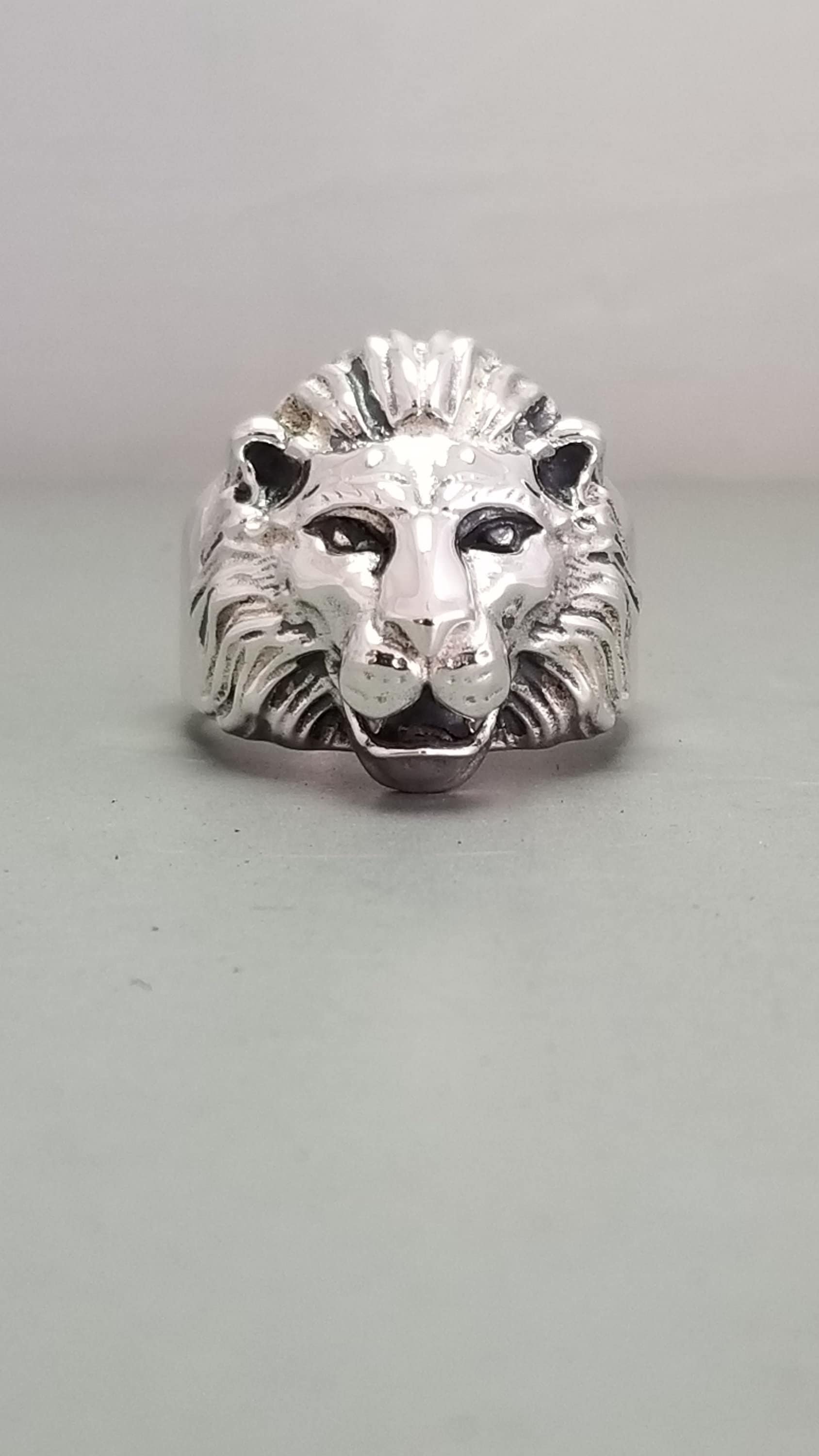 sterling Silber Löwe Ring sterling Silber Löwe Ring von GrandaddysJewelry