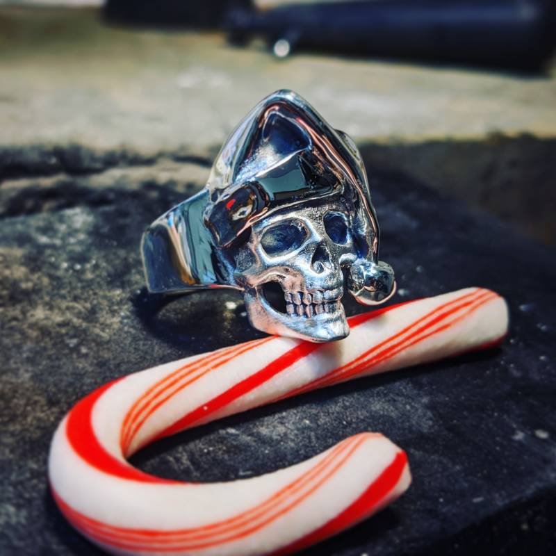 sterling Silber Santa Clause Schädel Ring sterling Silber Santa Clause Schädel Ring von GrandaddysJewelry